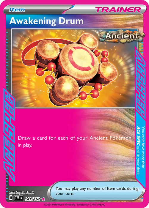 Awakening Drum 141/162 ACE SPEC Rare Pokemon Card (SV Temporal Forces)