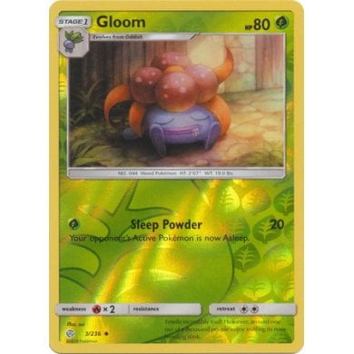 Gloom 3/236 Uncommon Reverse Holo Pokemon Card (Cosmic Eclipse)