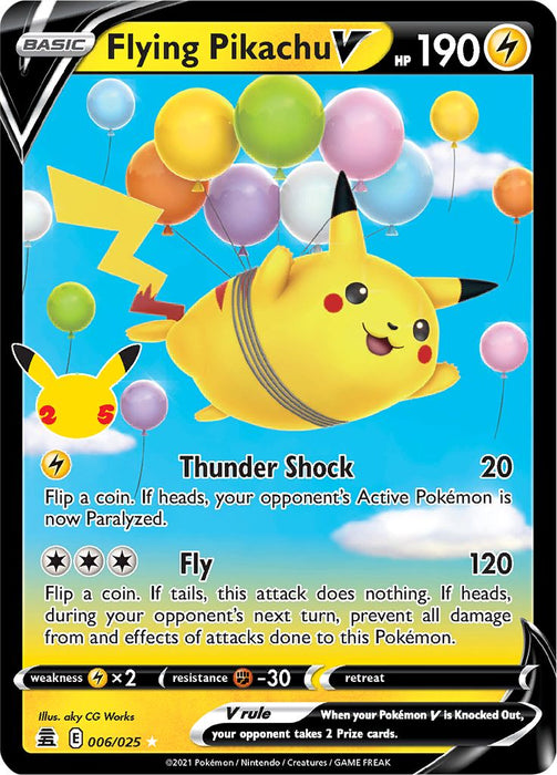 Flying Pikachu V 006/025 Ultra Rare Pokemon Card (Celebrations 25th Anniversary)