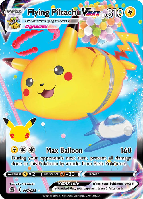 Flying Pikachu VMAX 007/025 Rare VMAX Pokemon Card (Celebrations 25th Anniversary)