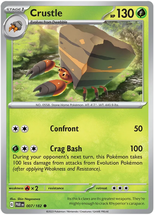 Crustle 007/182 Common Pokemon Card (SV04 Paradox Rift)