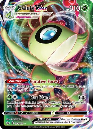 Celebi VMAX 008/198 Rare VMAX Pokemon Card (SWSH Chilling Reign)