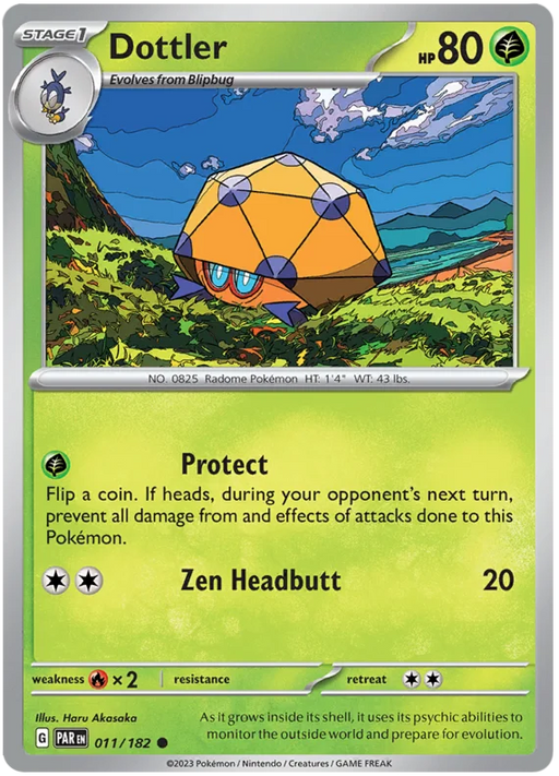 Dottler 011/182 Common Pokemon Card (SV04 Paradox Rift)