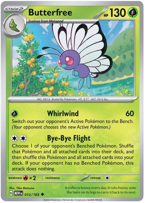 Butterfree 012/165 Uncommon Pokemon Card (Pokemon SV 151)