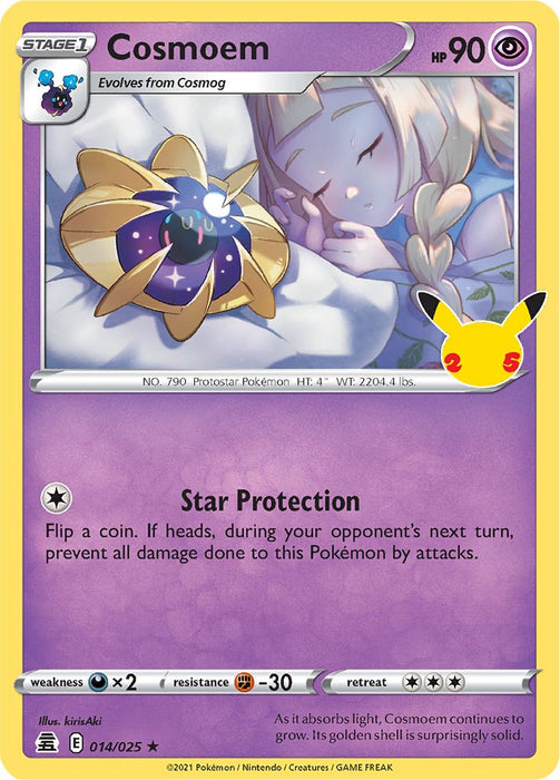 Cosmoem 014/025 Rare Pokemon Card (Celebrations 25th Anniversary)