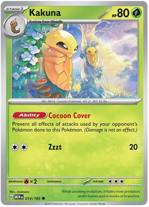 Kakuna 014/165 Common Pokemon Card (Pokemon SV 151)