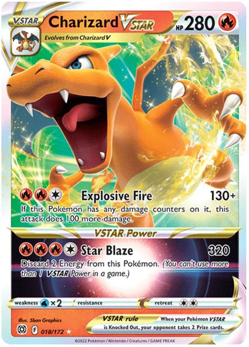 Charizard VSTAR 018/172 Rare VSTAR Pokemon Card (SWSH Brilliant Stars)