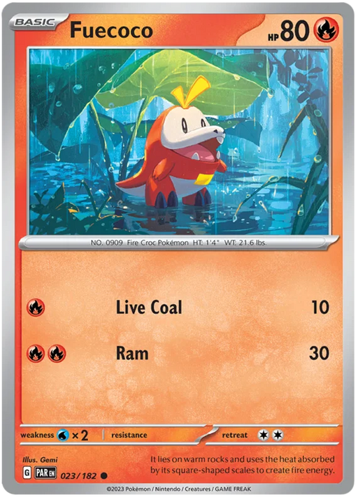 Fuecoco 023/182 Common Pokemon Card (SV04 Paradox Rift)