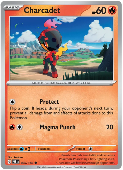 Charcadet 025/182 Common Pokemon Card (SV04 Paradox Rift)