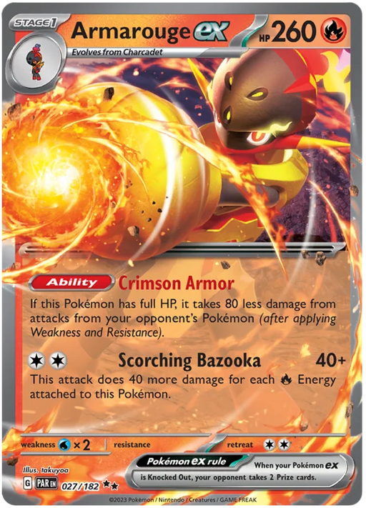 Armarouge ex 027/182 Double Rare Pokemon Card (SV04 Paradox Rift)