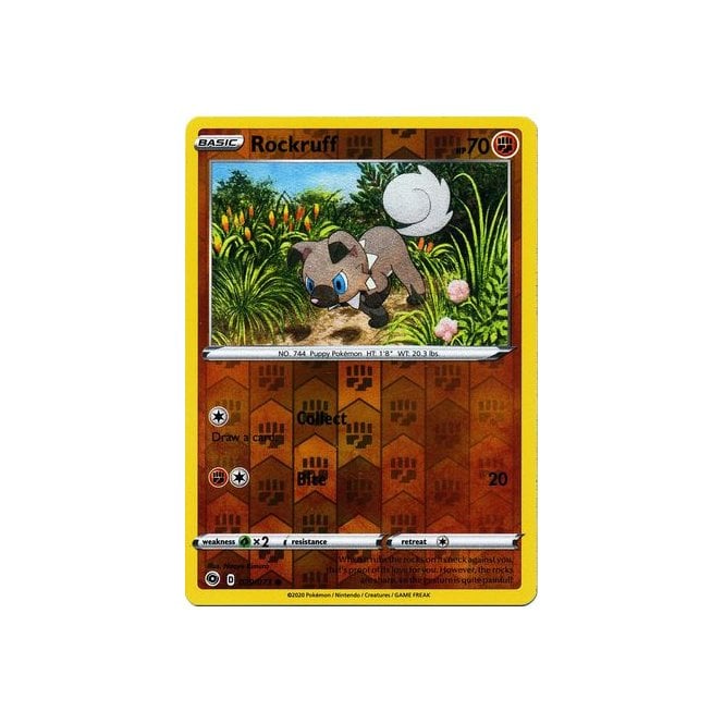 Rockruff 029/073 Common Reverse Holo Pokemon Card (Champions Path)