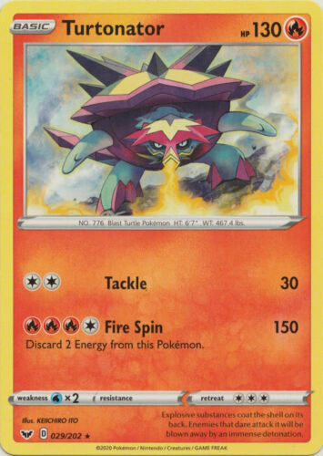Turtonator 029/202 Rare Pokemon Card (Sword & Shield)