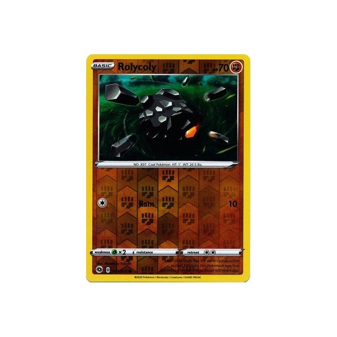 Rolycoly 031/073 Common Reverse Holo Pokemon Card (Champions Path)