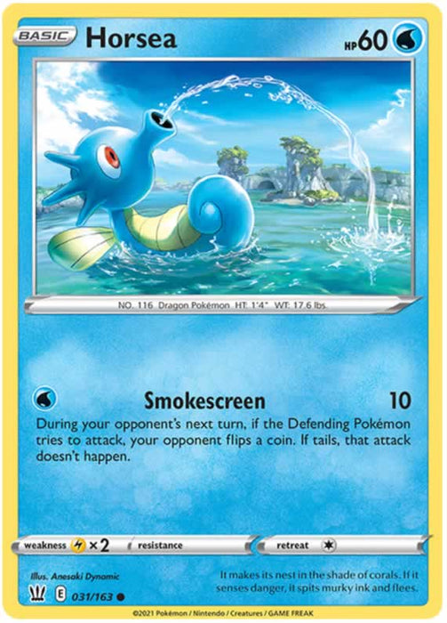 Horsea 031/163 Common Pokemon Card (Battle Styles)