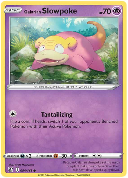 Galarian Slowpoke 054/163 Common Pokemon Card (Battle Styles)