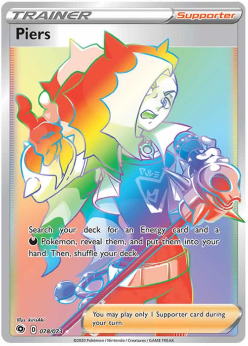Piers 078/073 Secret Rare Pokemon Card (Champions Path)