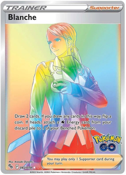 Blanche 082/078 Rare Rainbow Pokemon Card (Pokemon GO Special TCG Set)