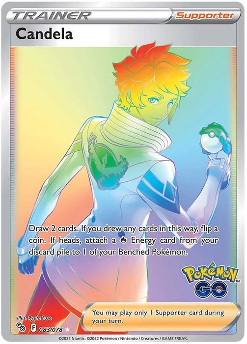 Candela 083/078 Rare Rainbow Pokemon Card (Pokemon GO Special TCG Set)