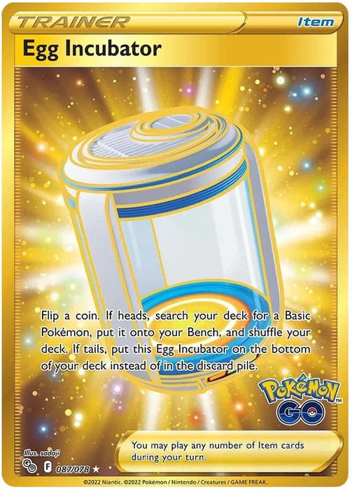 Egg Incubator 087/078 Rare Secret Pokemon Card (Pokemon GO Special TCG Set)