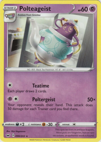 Polteageist 090/202 Rare Pokemon Card (Sword & Shield)