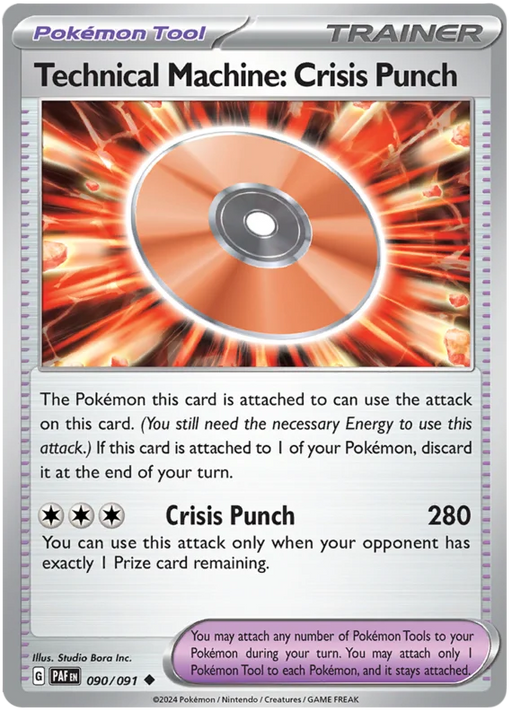 Technical Machine: Crisis Punch 090/091 Uncommon Reverse Holo Pokemon Card (SV 4.5 Paldean Fates)