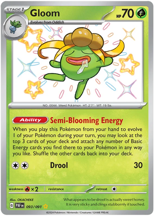 Gloom 093/091 Shiny Rare Pokemon Card (SV 4.5 Paldean Fates)