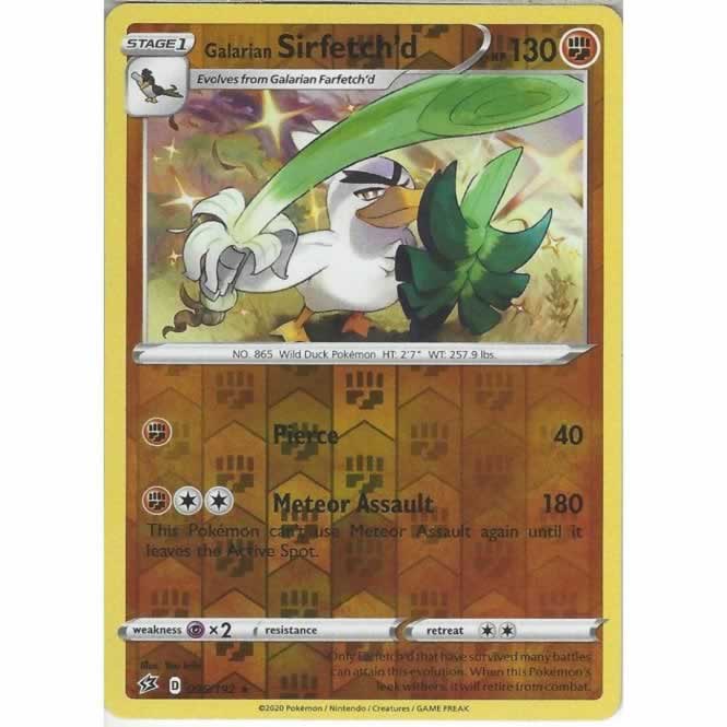 Galarian Sirfetch'd 095/192 Rare Reverse Holo Pokemon Card (SWSH Rebel Clash)