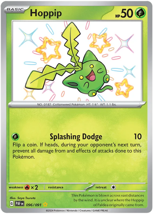 Hoppip 096/091 Shiny Rare Pokemon Card (SV 4.5 Paldean Fates)