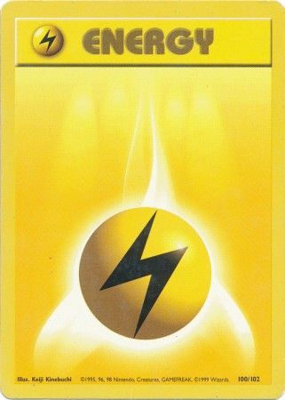 Lightning Energy 100/102 Pokemon Card (Base Set)