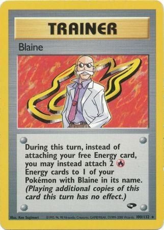 Blaine 100/132 Rare Pokemon Card (Gym Challenge)