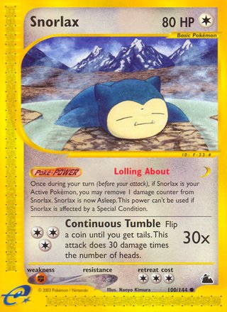 Snorlax 100/144 Common Pokemon Card (Skyridge)