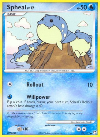 Spheal 102/123 Common Pokemon Card (Mysterious Treasures)