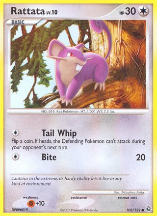 Rattata 103/132 Common Pokemon Card (Secret Wonders)