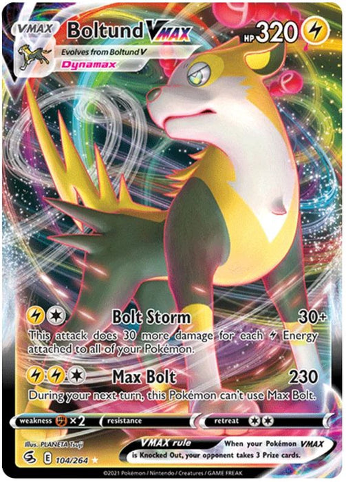 Boltund VMAX 104/264 Rare VMAX Pokemon Card (SWSH Fusion Strike)