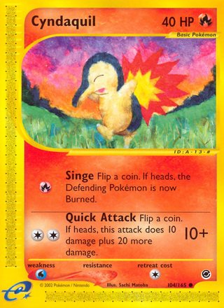 Cyndaquil 104/165 Common Pokemon Card (Expedition Base Set)