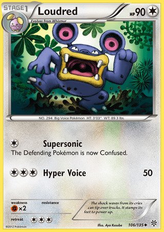 Loudred 106/135 Uncommon Pokemon Card (Plasma Storm)