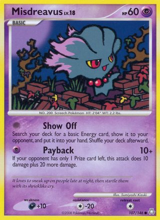 Misdreavus 107/146 Common Pokemon Card (Legends Awakened)