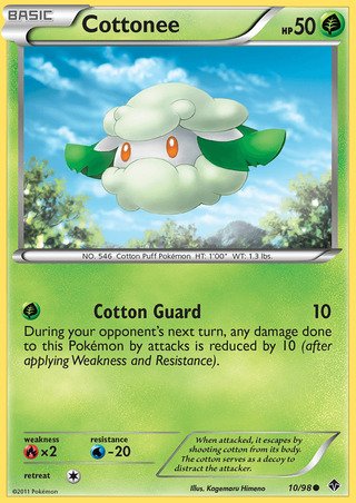 Cottonee 10/98 Common Pokemon Card (Emerging Powers)
