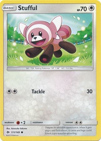 Stufful 111/149 Common Pokemon Card (Sun & Moon Base Set)