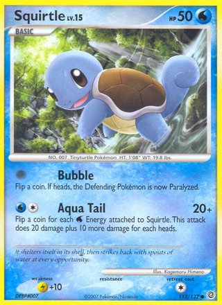 Squirtle 112/132 Common Pokemon Card (Secret Wonders)