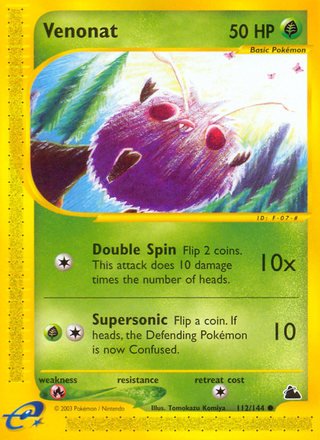 Venonat 112/144 Common Pokemon Card (Skyridge)