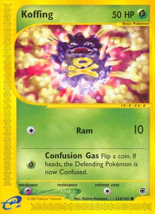 Koffing 114/165 Common Pokemon Card (Expedition Base Set)