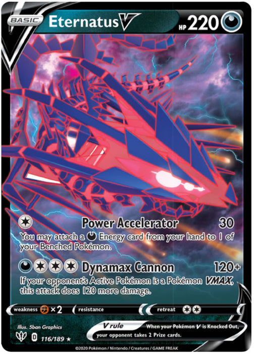 Eternatus V 116/189 Ultra Rare Pokemon Card (Darkness Ablaze)