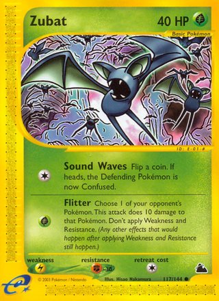 Zubat 117/144 Common Pokemon Card (Skyridge)