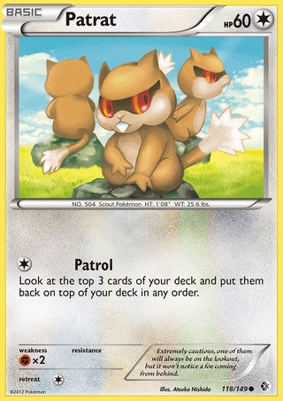 Patrat 118/149 Common Pokemon Card (Boundaries Crossed)