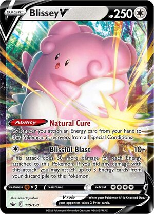 Blissey V 119/198 Ultra-Rare Rare Pokemon Card (SWSH Chilling Reign)