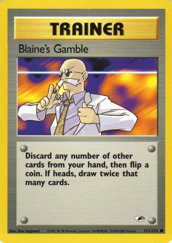 Blaine's Gamble 121/132 Common Pokemon Card (Gym Heroes)