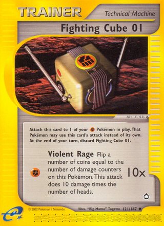 Fighting Cube 01 121/147 Uncommon Reverse Holo Pokemon Card (Aquapolis)