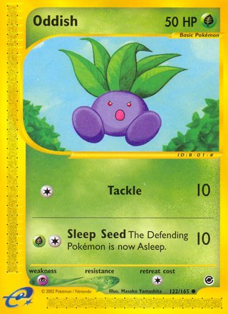 Oddish 122/165 Common Pokemon Card (Expedition Base Set)