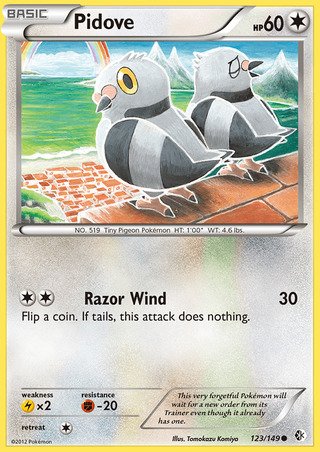 Pidove 123/149 Common Pokemon Card (Boundaries Crossed)